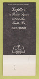 Matchbook Cover - Lafitte's Seattle WA WEAR 30 Strk SAMPLE