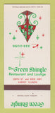 Matchbook Cover - Green Shingle Restaurant Harvey IL 30 Strk SAMPLE