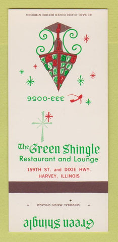Matchbook Cover - Green Shingle Restaurant Harvey IL 30 Strk SAMPLE