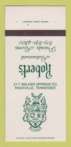Matchbook Cover - Robert's Restaurant Knoxville TN WEAR 30 Strk SAMPLE