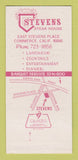 Matchbook Cover - Stevens Steak House Commerce CA WORN 30 Strk SAMPLE