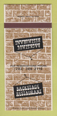 Matchbook Cover - Backstage Union Plaza Casino Las Vegas NV 30 Strk SAMPLE