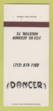 Matchbook Cover - Dancer Houston TX 30 Strk SAMPLE