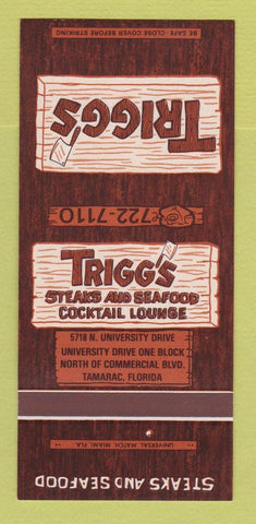 Matchbook Cover - Trigg's Restaurant Tamarac FL 30 Strk SAMPLE