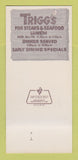 Matchbook Cover - Trigg's Restaurant Tamarac FL 30 Strk SAMPLE