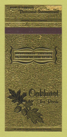 Matchbook Cover - Oakhurst Tea Room Somerset PA 30 Strk SAMPLE