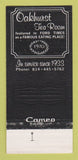 Matchbook Cover - Oakhurst Tea Room Somerset PA 30 Strk SAMPLE