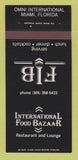 Matchbook Cover - International Food Bazaar Miami FL 30 Strk SAMPLE