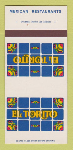 Matchbook Cover - El Torito Mexican Restaurants CHAIN CA WA TX 30 Strk SAMPLE