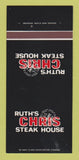 Matchbook Cover - Ruth's Chris Steak House New Orleans Houston 30 Strk SAMPLE