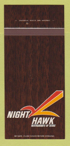 Matchbook Cover - Night Hawk Restaurants TX CHAIN Texas 30 Strk SAMPLE