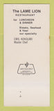 Matchbook Cover - The Lame Lion Restaurant Parma OH 30 Strk SAMPLE