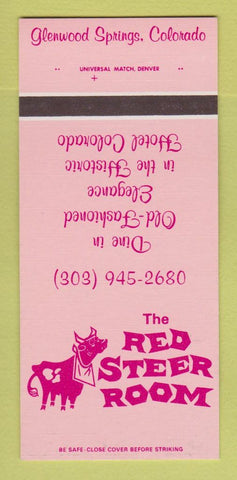 Matchbook Cover - Red Steer Room Glenwood Springs Colorado WORN 30 Strk SAMPLE