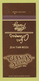 Matchbook Cover - Clancy's Saloon Marriott Hotel Dallas TX 30 Strk SAMPLE