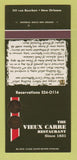 Matchbook Cover - Vieux Carre Restaurant New Orleans LA 30 Strk SAMPLE