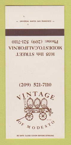 Matchbook Cover - Vintage Restaurant Modesto CA 30 Strk SAMPLE