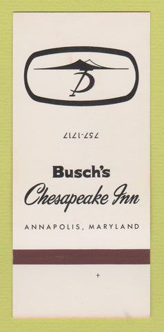 Matchbook Cover - Busch's Chesapeake Inn Annapolis MD 30 Strk SAMPLE