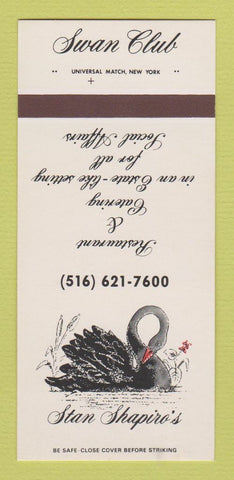 Matchbook Cover - Stan Shapiro's Swan Club Glenwood Landing NY 30 Strk SAMPLE