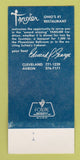 Matchbook Cover - Tangier Restaurant Akron OH WEAR 30 Strk SAMPLE
