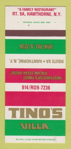 Matchbook Cover - Tino's Villa Italian Hawthorne NY 30 Strk SAMPLE