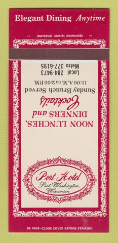 Matchbook Cover - Port Hotel Port Washington WI 30 Strk SAMPLE