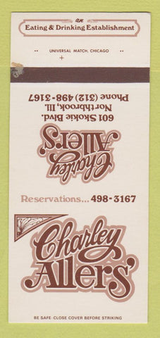Matchbook Cover - Charley Allers' Northbrook IL restaurant 30 Strk SAMPLE