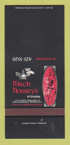 Matchbook Cover - Mitch Housey's Livonia MI girlie 30 Strk SAMPLE