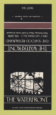 Matchbook Cover - Waterfront Seafood Restaurant San Francisco CA 30 Strk SAMPLE