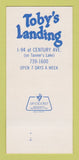 Matchbook Cover - Toby's Landing Tanners Lake Oakdale MN 30 Strk SAMPLE