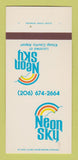 Matchbook Cover - Neon Sky Kitsap County Airport WA 30 Strk SAMPLE