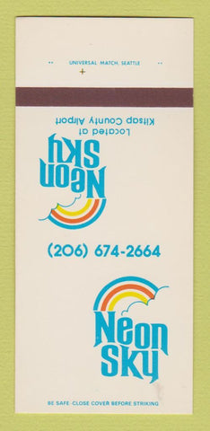 Matchbook Cover - Neon Sky Kitsap County Airport WA 30 Strk SAMPLE