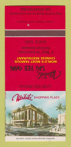 Matchbook Cover - Lau Yee Chai Chinese Restaurant Waikiki Hawaii 30 Strk SAMPLE
