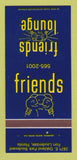 Matchbook Cover - Friends Lounge Fort Lauderdale FL 30 Strk SAMPLE