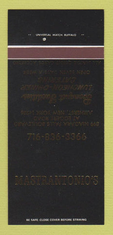 Matchbook Cover - Mastrantonio's Restaurant Amherst NY 30 Strk SAMPLE