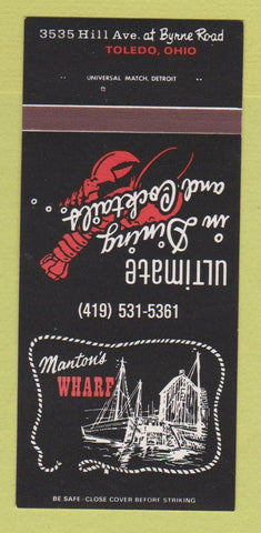 Matchbook Cover - Monton's Wharf Toledo OH restaurant 30 Strk SAMPLE