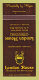 Matchbook Cover - London House Restaurant Disco Denver Colorado 30 Strk SAMPLE