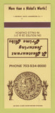 Matchbook Cover - Original Wooden Nickel Falls Church VA 30 Strk SAMPLE