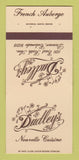 Matchbook Cover - Dudley's French Auberge Denver Colorado 30 Strk SAMPLE