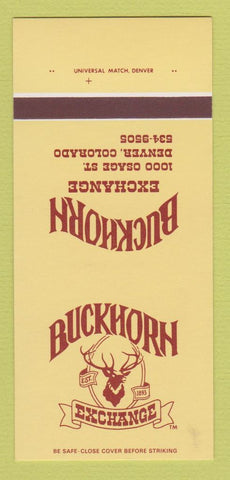 Matchbook Cover - Buckhorn Exchange Denver Colorado 30 Strk SAMPLE