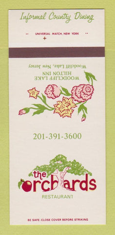 Matchbook Cover Orchards Restaurant Woodcliff Lake Hilton Inn NJ 30 Strk SAMPLE