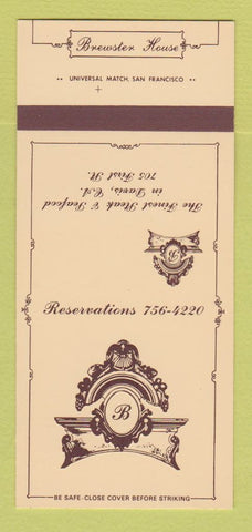 Matchbook Cover - Brewster House Davis CA 30 Strk SAMPLE