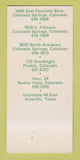 Matchbook Cover - Three Thieves Colorado Springs Buena Vista 30 Strk SAMPLE
