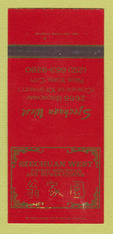Matchbook Cover - Szechuan West Chinese Restaurant New York City 30 Strk SAMPLE