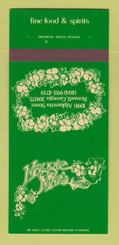 Matchbook Cover - Maggie Mae's Roswell GA restaurant 30 Strk SAMPLE