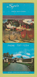 Matchbook Cover - Sgro's Restaurant Pittsburgh PA 30 Strk SAMPLE