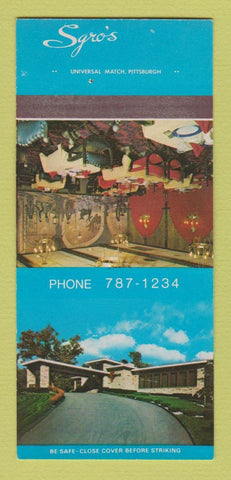 Matchbook Cover - Sgro's Restaurant Pittsburgh PA 30 Strk SAMPLE