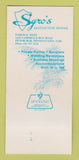 Matchbook Cover - Sgro's Restaurant Pittsburgh PA 30 Strk SAMPLE