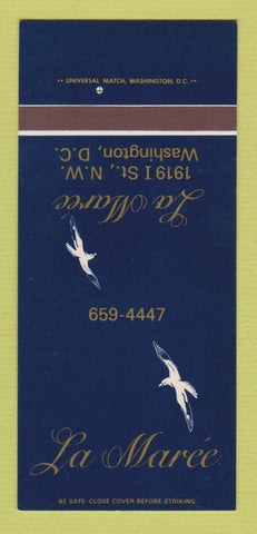 Matchbook Cover - La Maree Washington DC French Restaurant 30 Strk SAMPLE