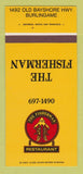 Matchbook Cover - Fisherman Restaurant Burlingame CA 30 Strk SAMPLE