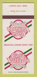 Matchbook Cover - Casa Vallarta Mexican Food Santa Ana Brea CA 30 Strk SAMPLE